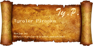 Tyroler Piroska névjegykártya